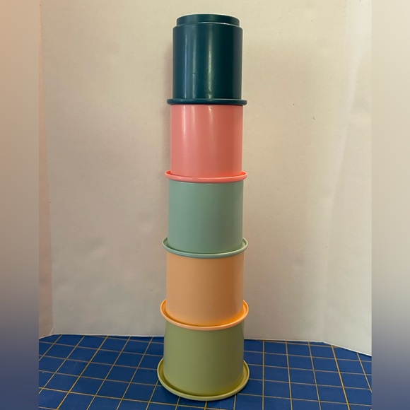 Stacking Nesting Cups Montessori Tub Time Learning Toys Water Play set of 5 - Picture 3 of 3